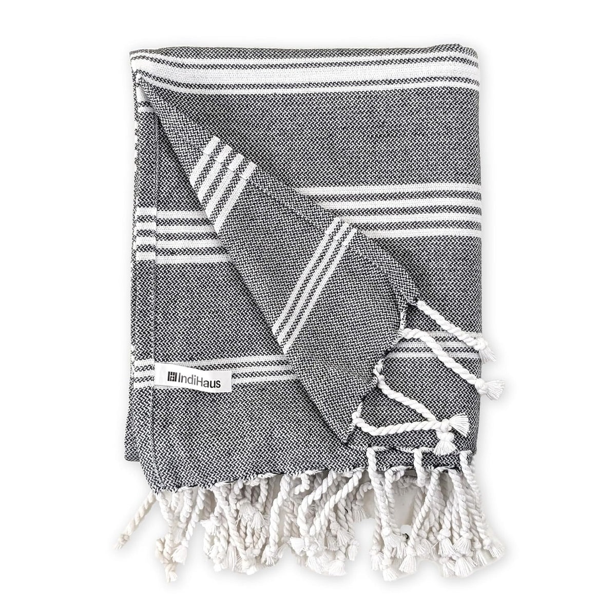 Indihaus Premium Large Cotton Bath Towels 380 Gsm | Soft, Absorbent & Comfortable Large Size Bath Towels (Slate Grey)