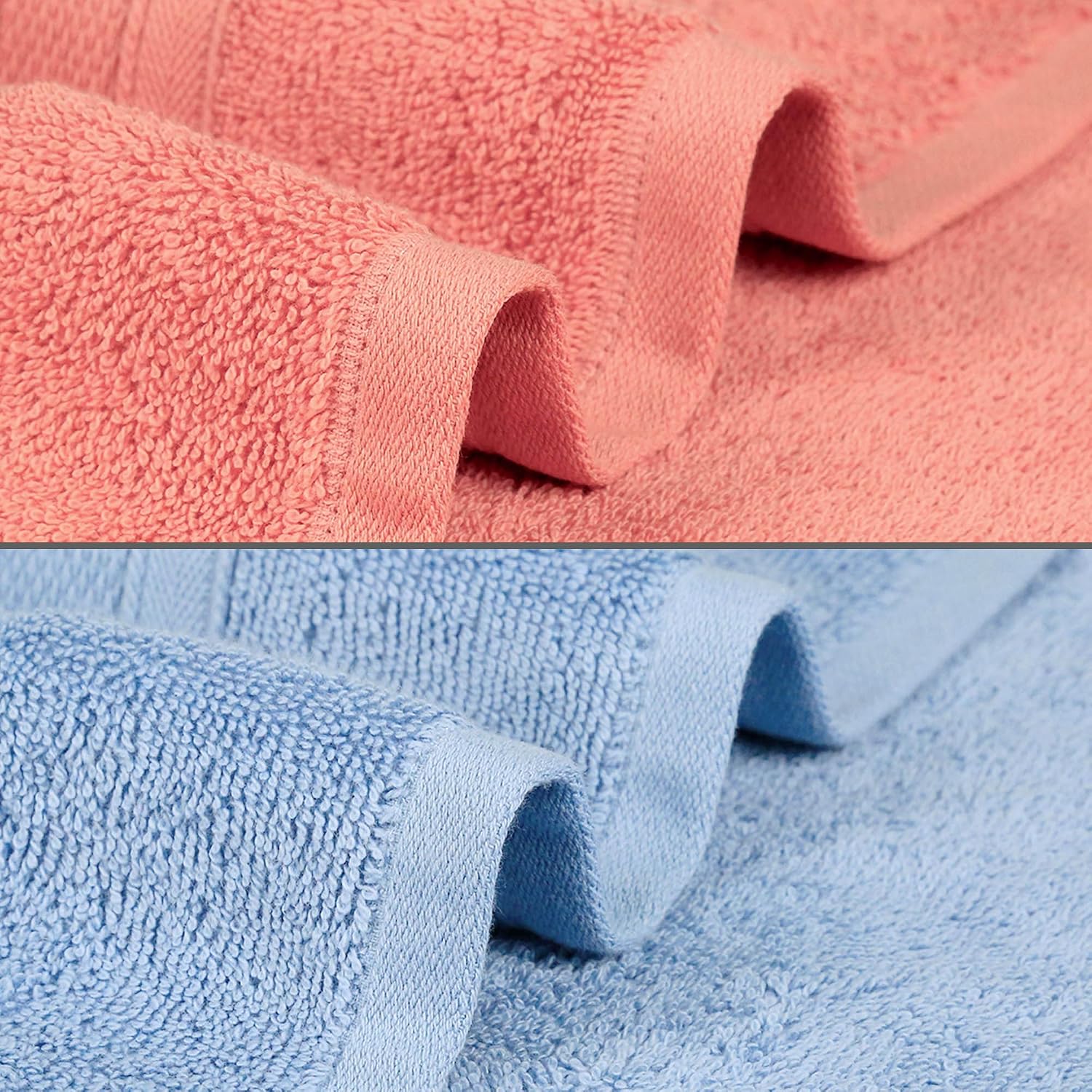 Mytrident Soft Comfort Air Rich 100% Cotton Bath Towel 1000 Gsm | Highly Absorbent Towels For Men & Women Bath Towel (Allure & Coral Haze) - 2 Pcs