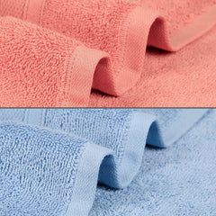 Mytrident Soft Comfort Air Rich 100% Cotton Bath Towel 1000 Gsm | Highly Absorbent Towels For Men & Women Bath Towel (Allure & Coral Haze) - 2 Pcs