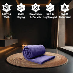 Housse Premium Microfiber Bath Towel 550 Gsm | Extra Large Quick Dry Towels For Women & Men | Super Soft Plush | Ultra Absorbent For Home Swimming Sports & Travel (Cadet)