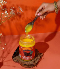 Premium A2 Gir Cow Ghee By oRegion | Delicious & Nutritious Healthy Desi Cow Ghee Good For Enhances Brain Function | (1 Litr) 33.8 Ounce | Jar Pack