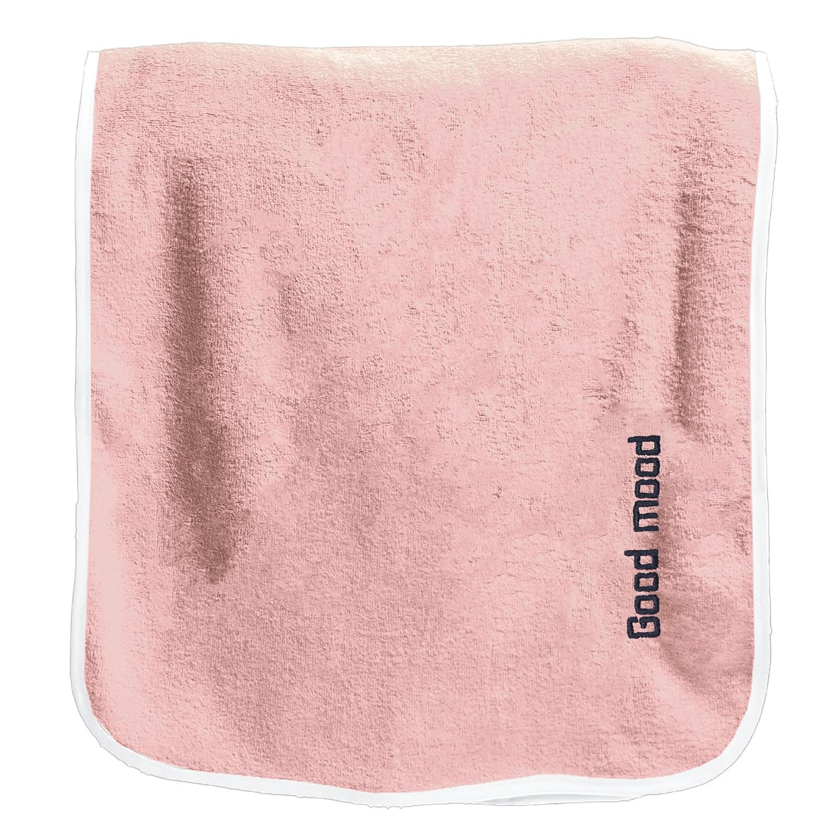 Housse Premium Soft Microfiber Embroidery Bath Towel 350 Gsm | Soft Absorbent Quick-Drying Sweat Towel (Good Mood - Peach)