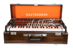 Portable Folding Harmonium With Coupler & Free Carry Bag - 7 Fold Bellow, 42 Keys, 3.5 Octaves, 9 Stopper, Two Reeds (Base- Male)