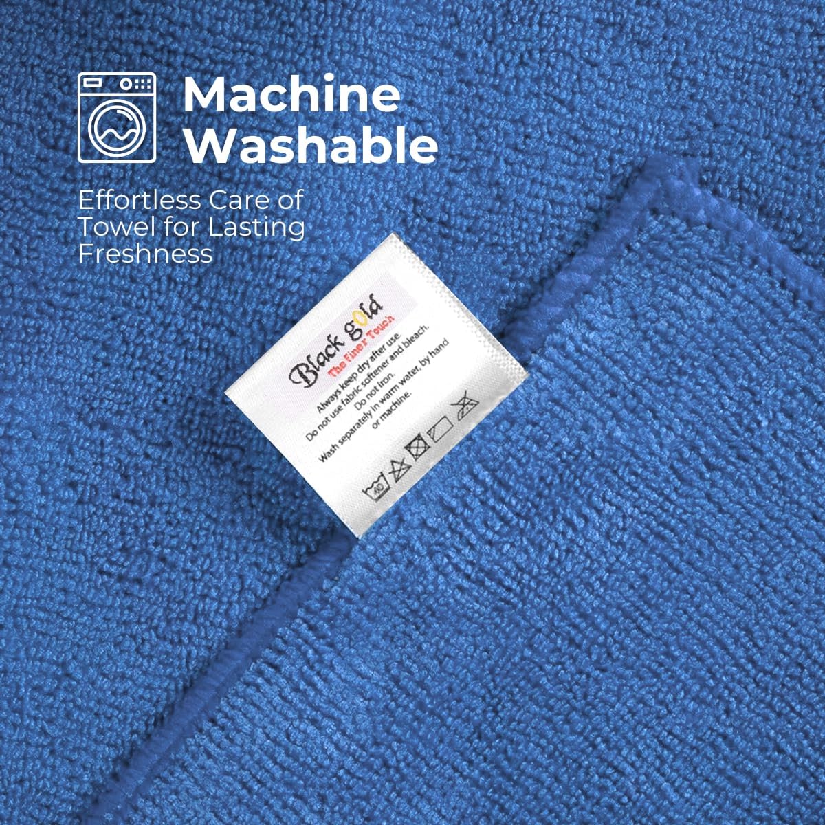 Black Gold The Finer Touch Oversized Microfiber Bath Towel 700 Gsm | Soft Quick-Dry Microfiber Towel For Men & Women | Lightweight, Absorbent & Travel-Friendly (Royal Blue)