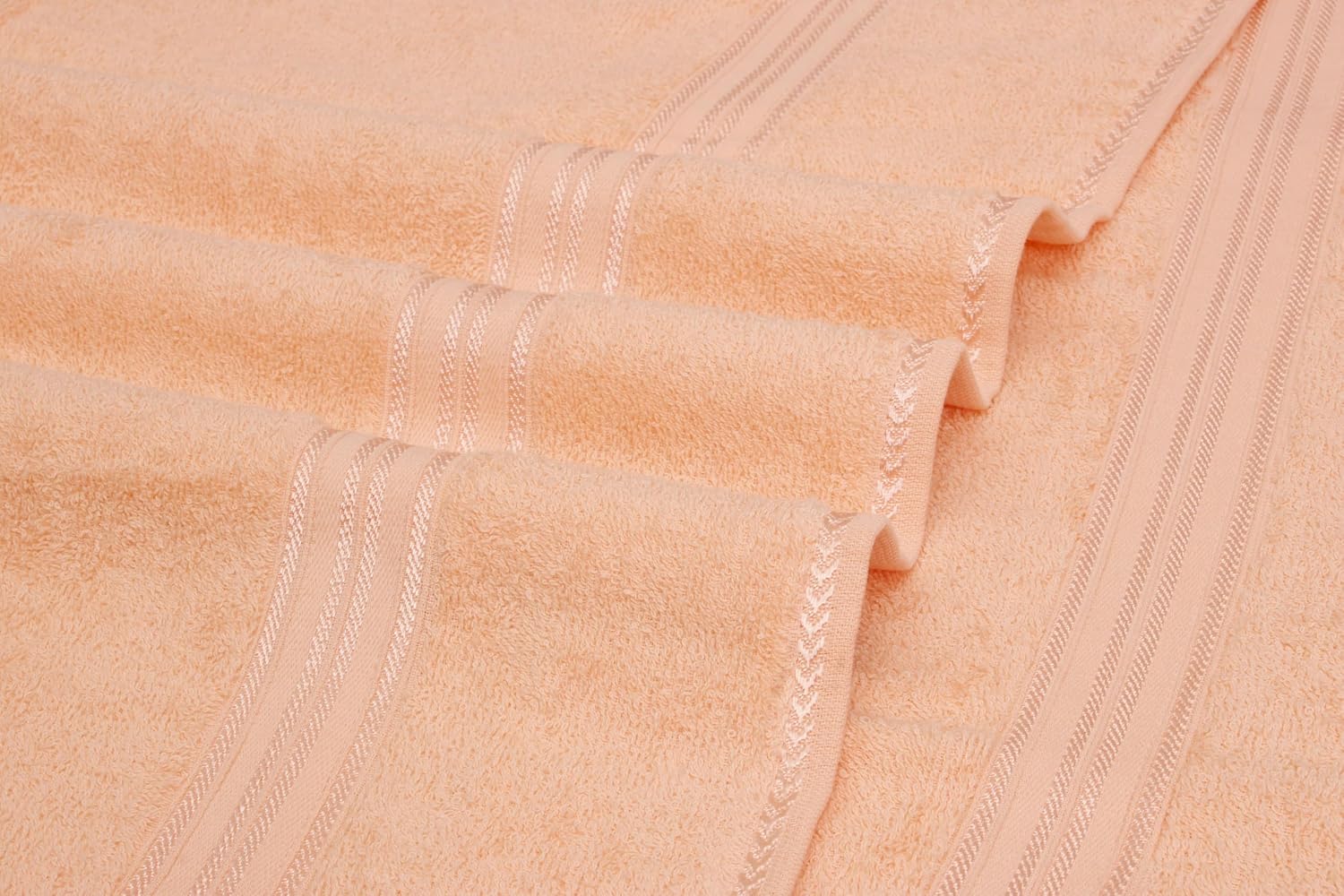 Liberty Towels Soft Cotton Small Size Hand & Face Towels 400 Gsm | Quick Dry Sweat & Workout Towels For Men & Women (Peach & Green) - Pack Of 2