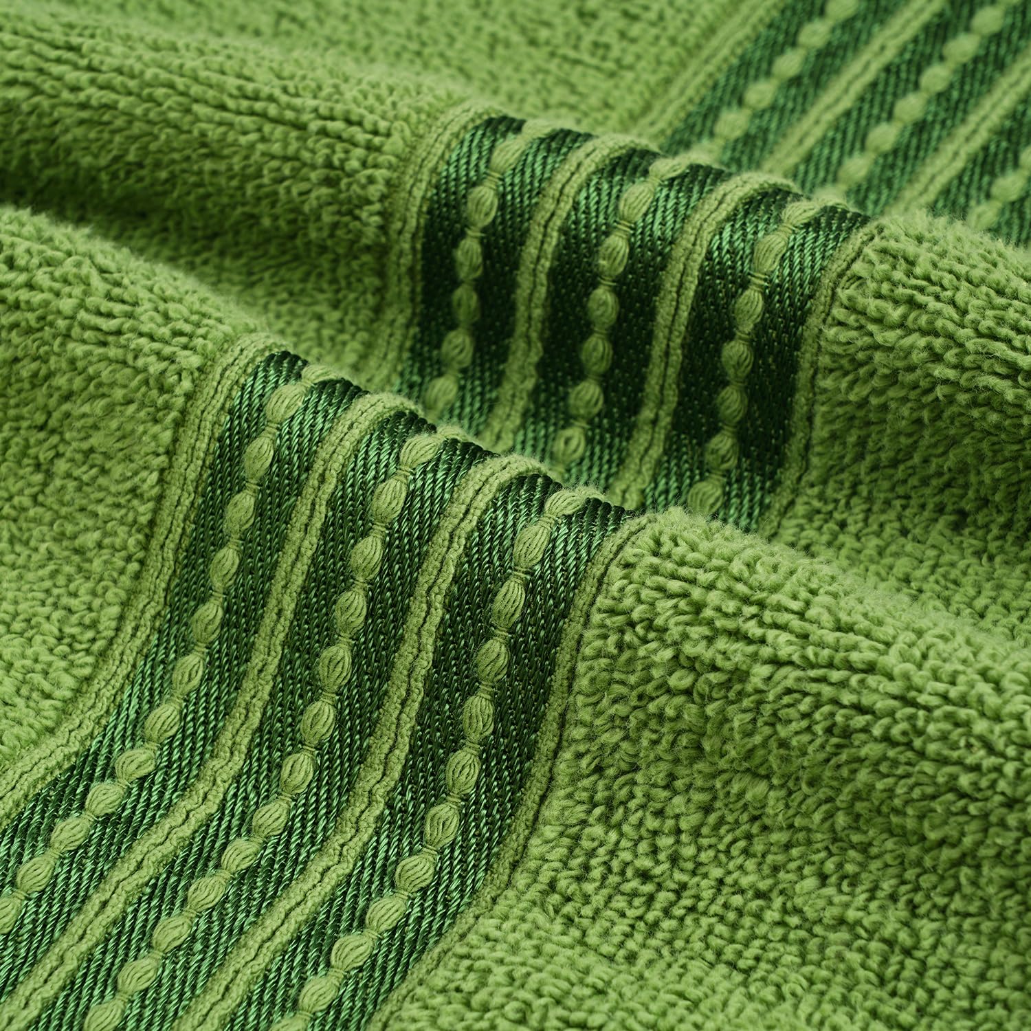 Micro Cotton Remy Basel Luxury Terry Cotton Bath Towel 550 Gsm | Super Comfortable 100% Long Staple Cotton Bath Towel (Yedra Green)