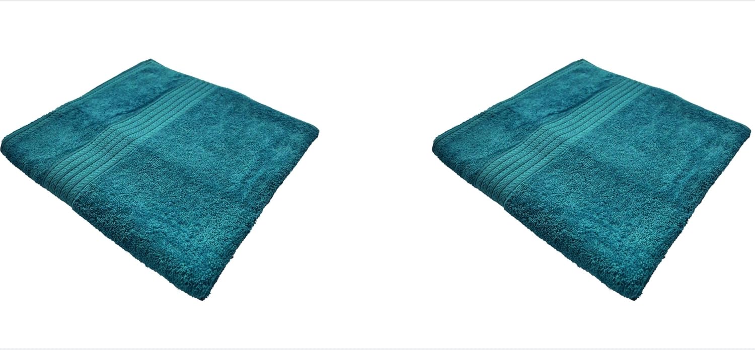 Bombay Dyeing Cotton Large Size Bath Towel 1000 Gsm (Blue) - 2 Pcs