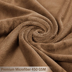 Hokipo Super Soft Microfiber Bath Towel 450 Gsm Large Brown (IN-641-LBR)