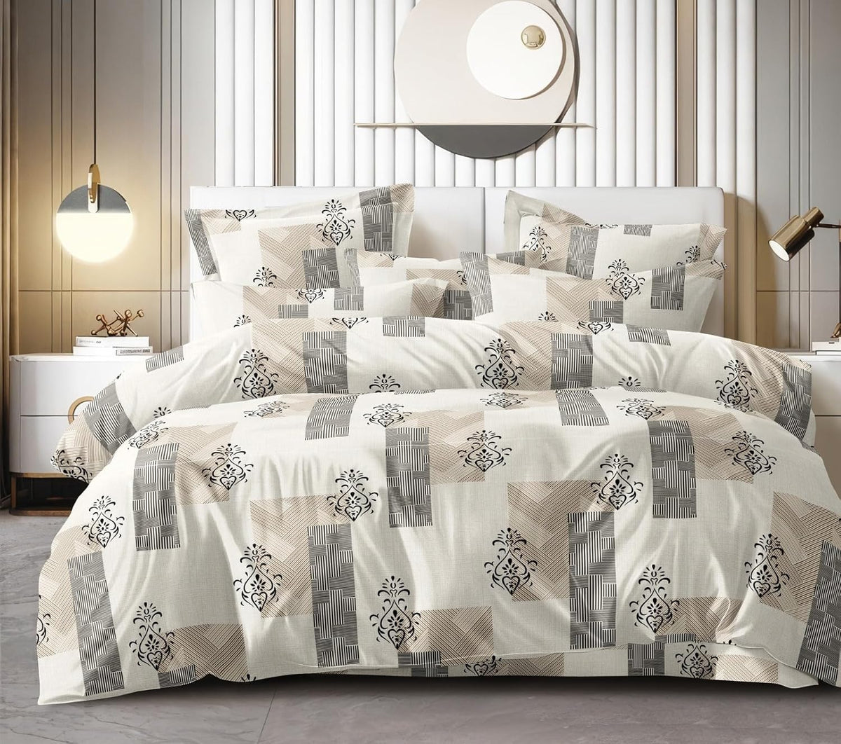King Size Double Bedsheet With Two Pillow Covers - 108 X 108 Inches, Beige | Smooth To Touch, Breathable & Long Lasting - Ideal For Everyday Comfort