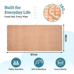 Heart Home Microfiber Soft Face Towels 250 Gsm | Quick Dry & Absorbent Hanging Hand Towels Circle - Golden
