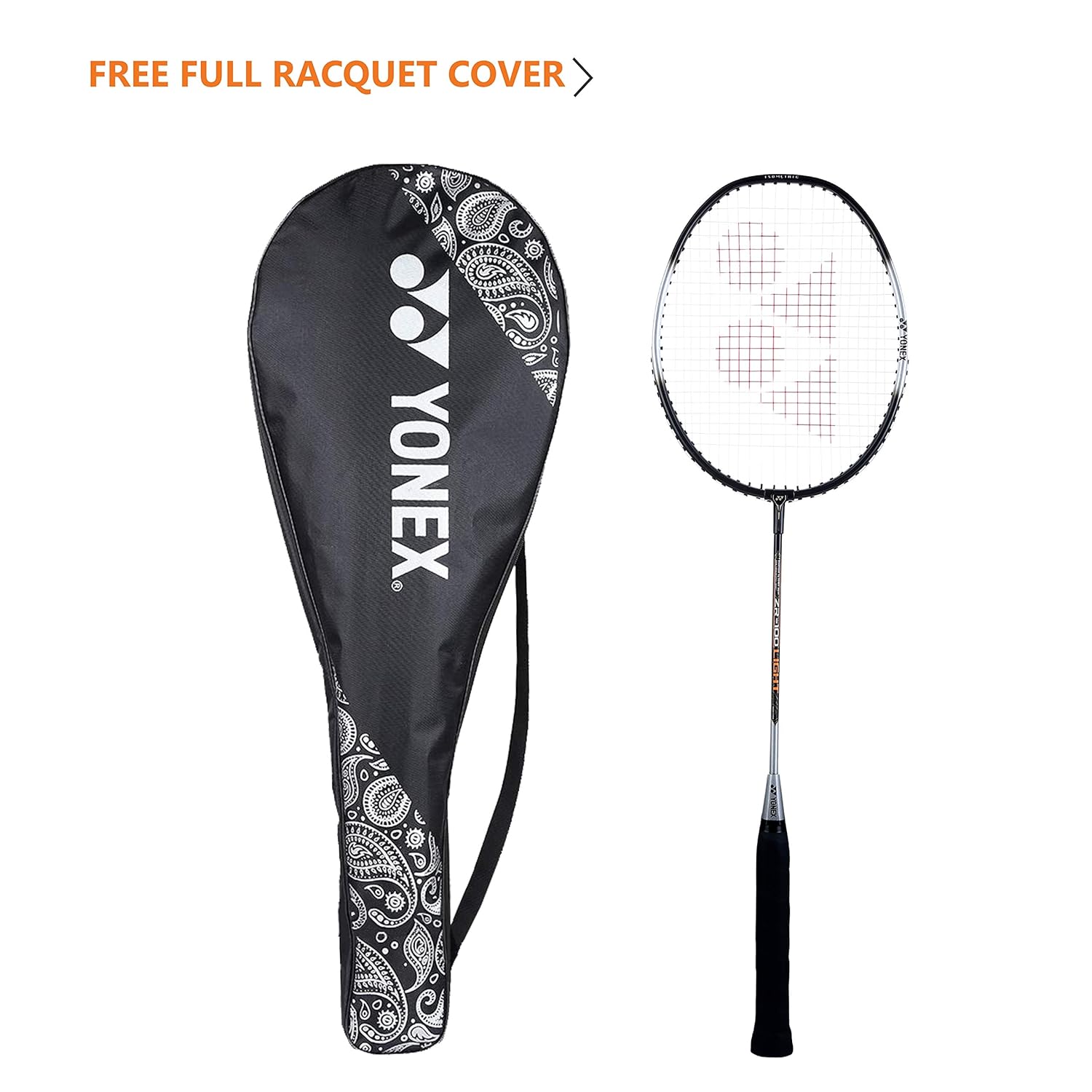 Yonex ZR 100 LIGHT Aluminium Badminton Racquet With Full Cover, Set Of 2 | Colour - Black + Blue, Grip Size - G4 (3.5 Inches)