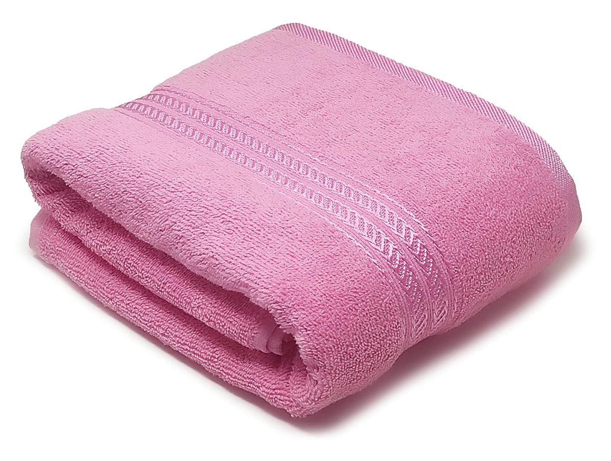 Lukzer Soft 100% Cotton Light Weight Super Absorbant Bath Towel 600 Gsm (Pink)
