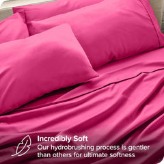 Flat Bedsheets Double Size Egyptian Cotton With 2 Pillow Cover - 81 X 96 Inches, Hot Pink | Softness & Comfort | Ideal For Luxury Home, Hotels & Resorts
