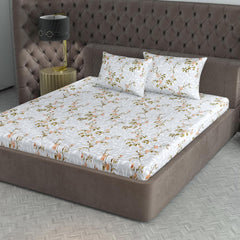 King Size Double Bedsheet With 2 Pillow Cover - 108 X 108 Inches, Grey & Peach | Skin Friendly Fabric For Everyday Comfort - Perfect Gifting For Wedding Anniversary