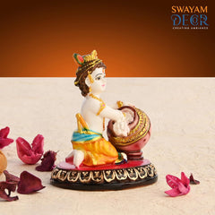 Marble Bal Gopal Murti | Lord Krishna Idol, Kanha Ji, Polyresin Marble, Statue, Traditional Style, Easy Maintenance, Baby Krishna, Perfect Home Decor, Krishna Idol Of 1