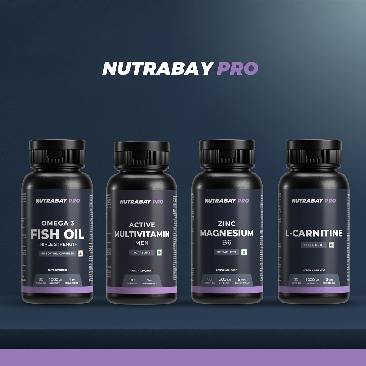 Nutrabay Pro Active Multivitamin For Men , 25 Vital Vitamins & Minerals With Zinc, Vitamin C, D, B12, & Multiminerals | Enhances Energy , Stamina & Immunity | 30 Tablets , 50gm 0.1lbs