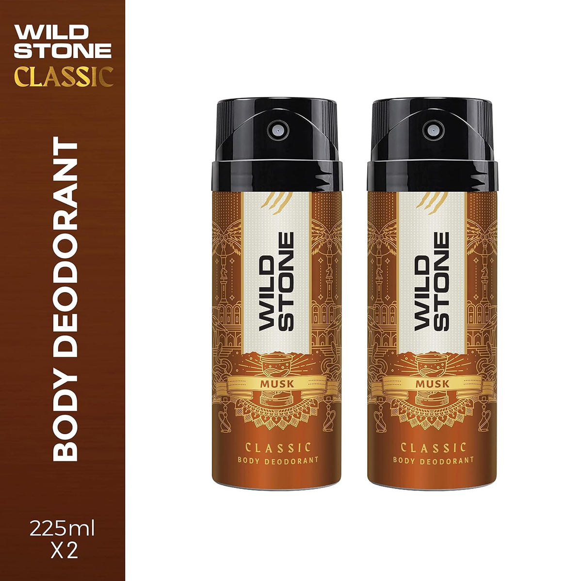 Wild Stone Classic Musk Body Spray Deodorants 450ml 15.2 Fl.oz. | Perfect Birthday Gift Set For Brother