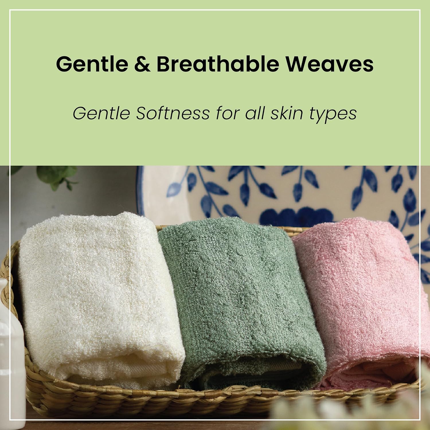 Mush 100% Bamboo Face Towel 500 Gsm | Ultra Soft, Absorbent, & Quick Dry Towels For Facewash, Gym, Travel | Suitable For Sensitive/Acne Prone Skin | Pack Of 3