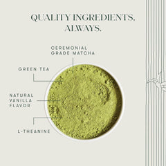 Luxmi Estates Vanilla Matcha + Probiotics Green Tea - 50gm, 1.7 Ounce | USDA Certified Organic Tea - Pure Ceremonial Grade Matcha Green Tea Powder | Caffeine Free Green Tea