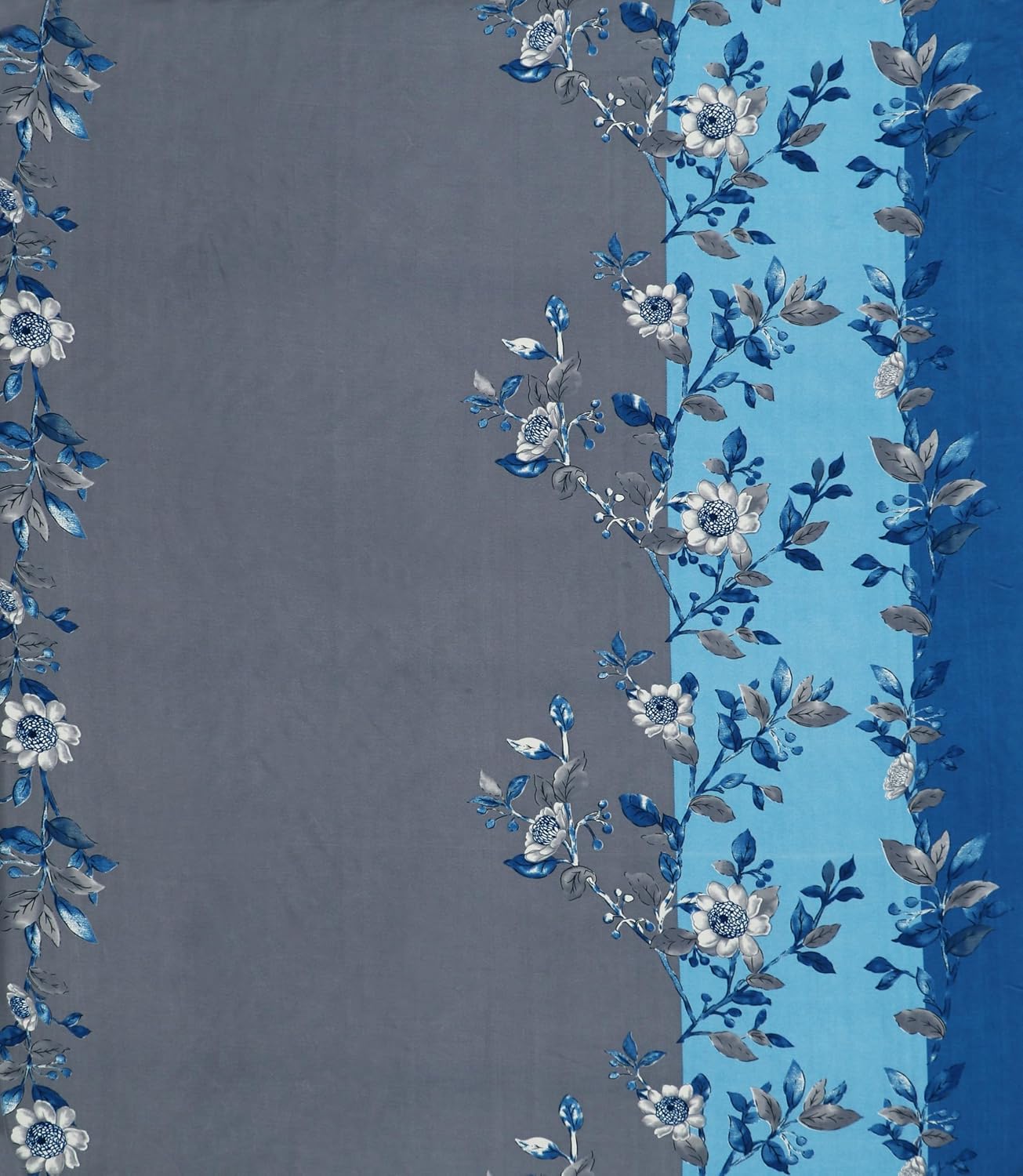1 Bedsheet King Size 2 Matching Pillow Covers - 72 X 780 Inches, Grey & Blue | All Around Elastic Soft & Durable Bedding For Bedroom - Lightweight Perfect For All Seasons