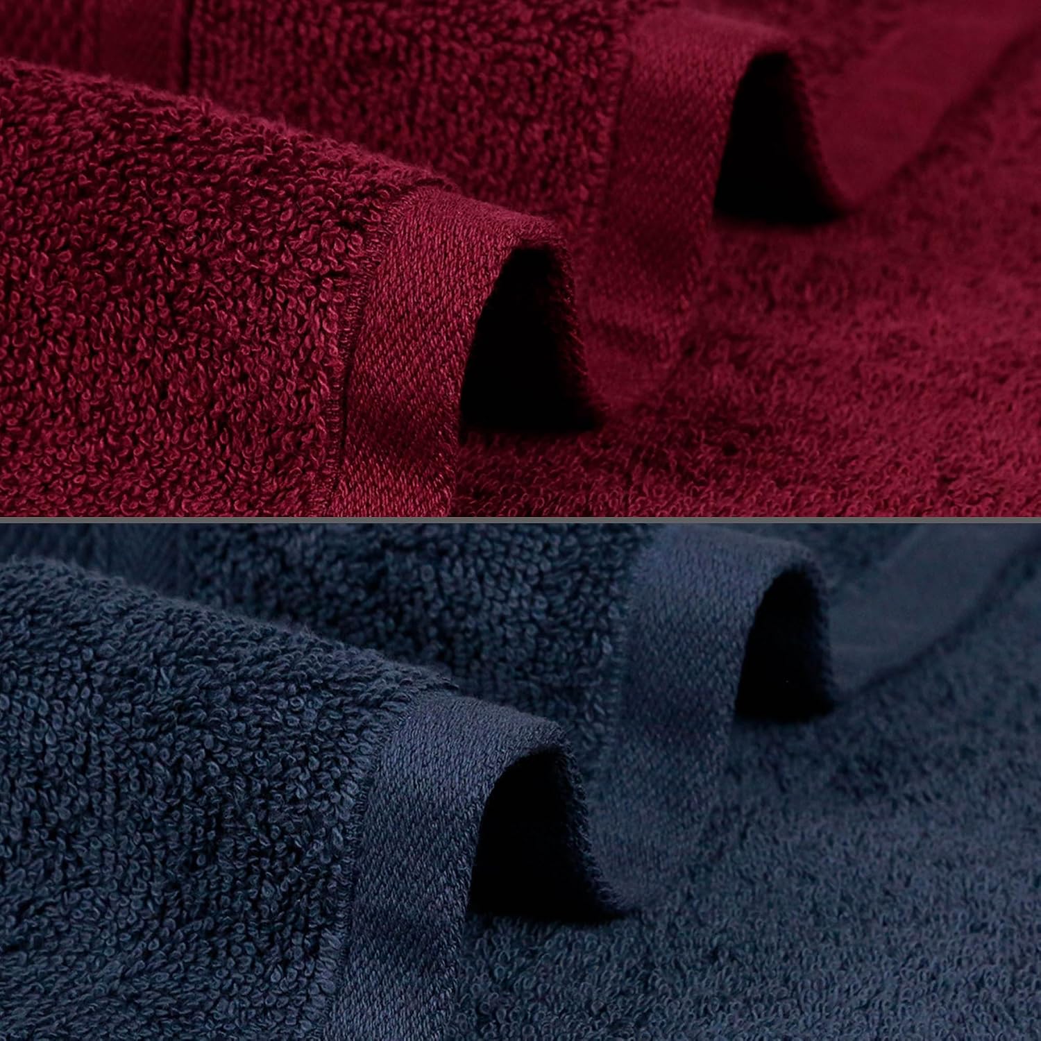 Mytrident Soft Comfort Air Rich 100% Cotton Bath Towel 1000 Gsm | Highly Absorbent Towels For Men & Women Bath Towel (Wine Red & Navy) - 2 Pcs