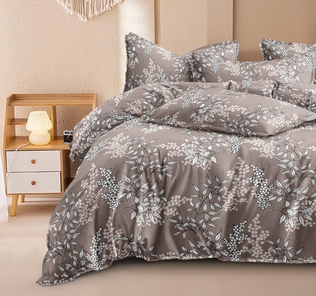 Printed Super King Size Double Bedsheet With Two Pillow Covers - 108 X 108 Inches, Brown | Smooth To Touch, Breathable & Long Lasting - Ideal For Everyday Comfort