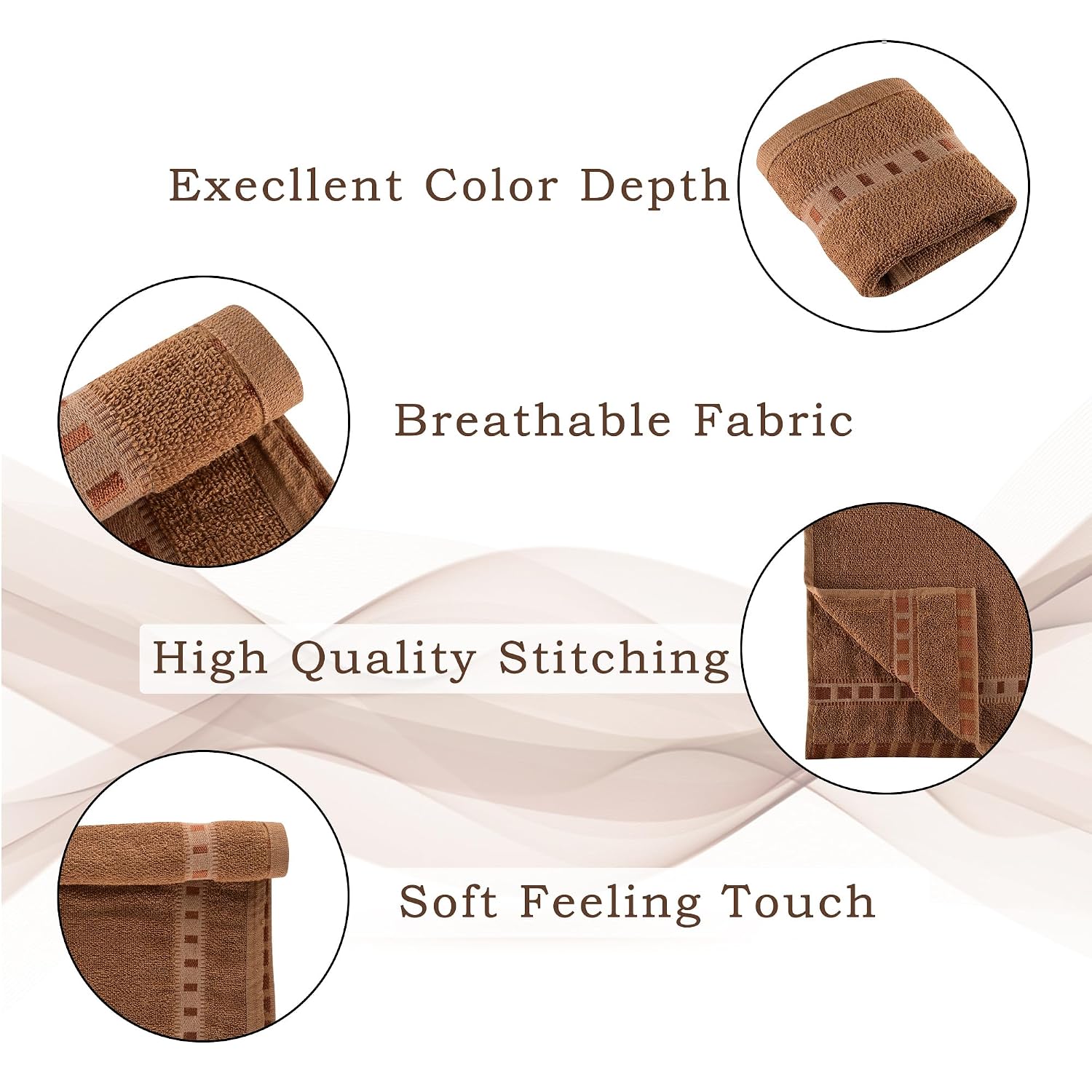 Kuber Industries Cotton Face Towel 2400 Gsm | Workout Gym Napkins Hand Towel For Men & Woman Quick-Drying Napkins -Golden (Pack Of 12)