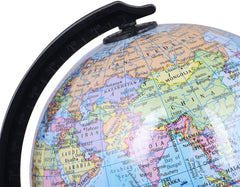 Stem & Steam Educational, Decorative Spinning Political Educational Laminated Rotating World Globe, 5" Plastic + Magnifying Glass For Students, Combo Pack
