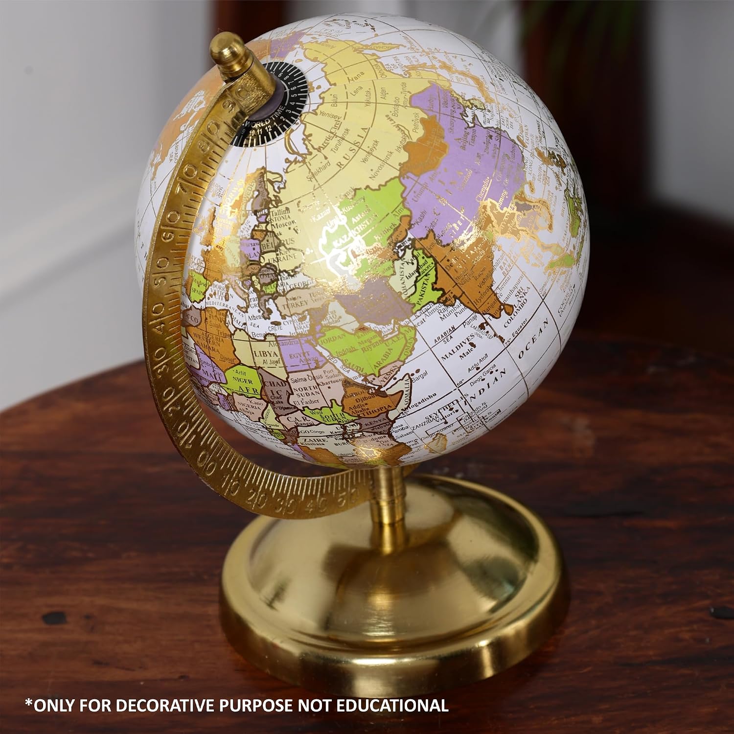 Rotating World Globe 5 Inch With Metal Stand For Show Piece For Office Decor, Study Table Decor, Birthday, Party Gifts & Anniversary, Pack Of 1