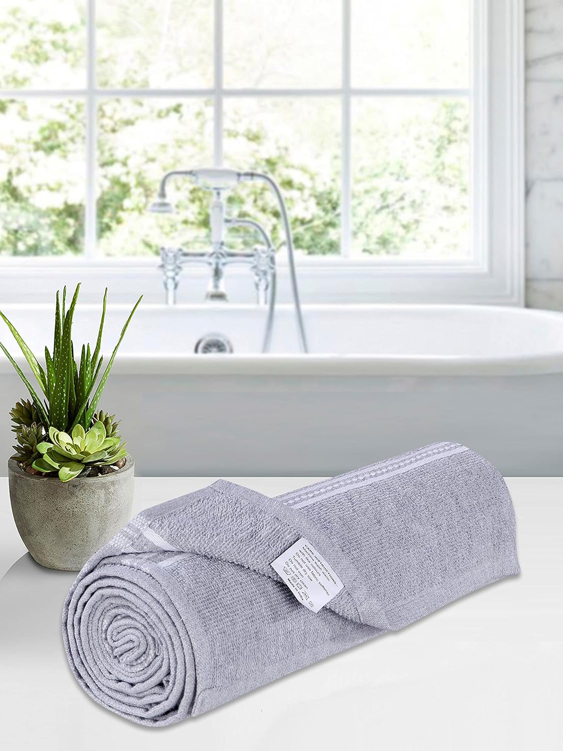 Home Elite Cotton Bath Towel 400 Gsm (Light Grey)