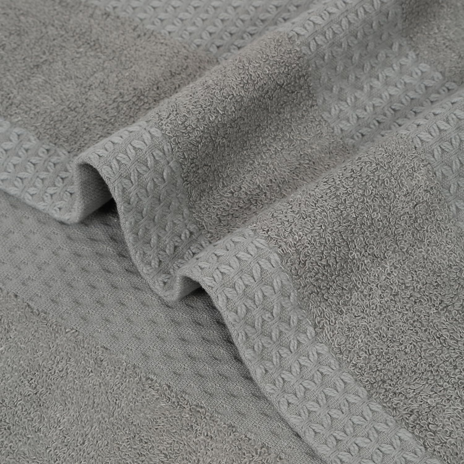 Mulberry Living Bamboo Bliss Bath Towel 1200 Gsm | Ultra-Soft, Eco-Friendly, Quick Dry & Highly Absorbent Bath Towel (Silver Grey & Neon Green) - 2 Pcs