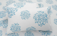 1 Single Bedsheet With 1 Pillow Cover | Durable & Long Lasting Fabric, Easy Hand & Machine Wash | Size - 55 X 88 Inches, White & Blue