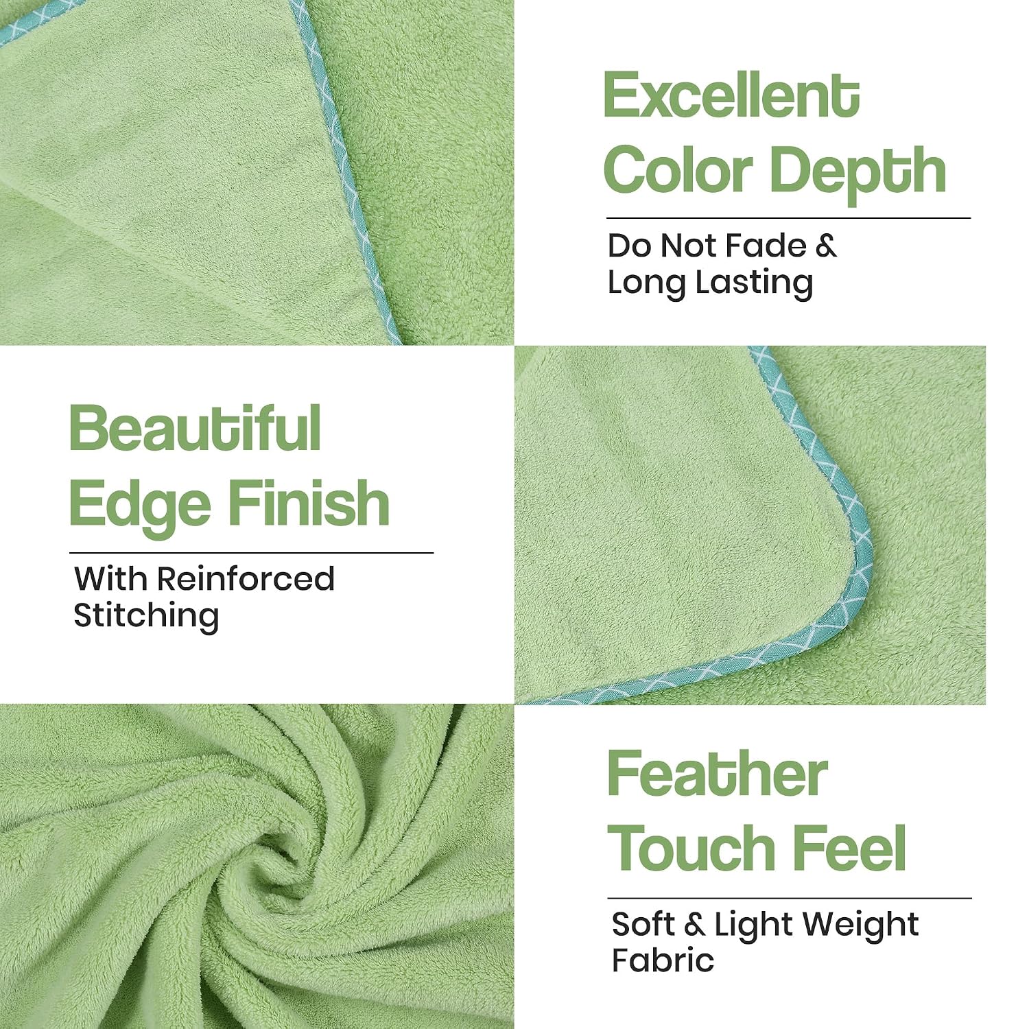 Urbanleaf Microfiber Large Bath Towel Quick Dry Super Absorbent Bath Towel | Towel For Bath, Travel, Gym, Beach, Pool & Yoga (Pista Green)