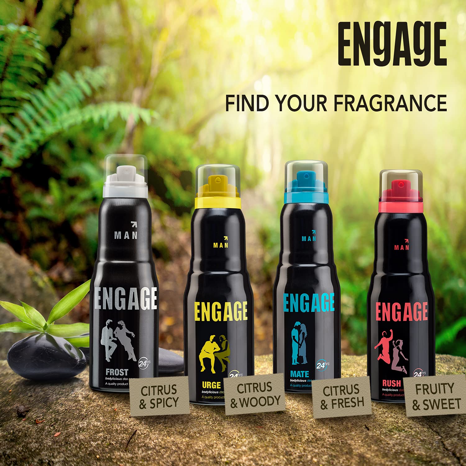 Engage Frost Deodorant For Men | Citrus & Spicy , Skin Friendly Fragrance Body Spray 150ml 5 Fl.oz.