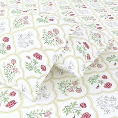 King Size Bedsheet With 2 Pillow Covers - 108 X 108 Inches, White & Green | Breathable Softness & Durability | Shrink?Resistant & Fade?Resistant