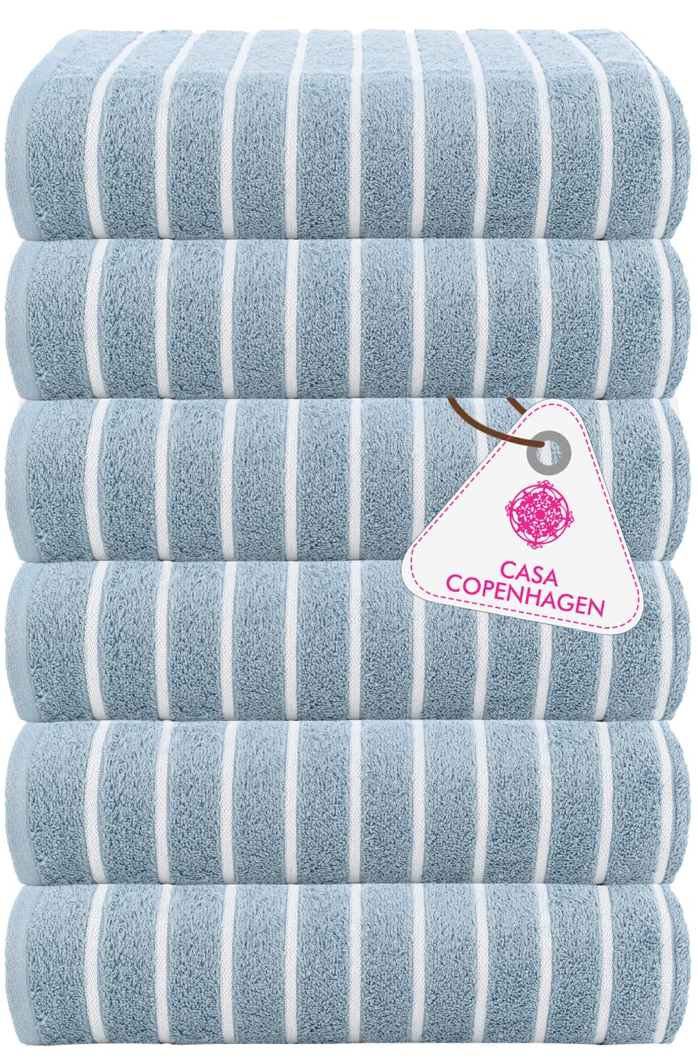 Casa Copenhagen Egyptian Cotton Ecstatic Hand Towel 740 Gsm (Dusty Blue)- 6 Pcs