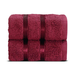 Spread Spain 100% Cotton Face Towel 600 Gsm | Roman Face Towel Super Absorbent Soft & Quick Dry Towels (Marsala New) -Set Of 2
