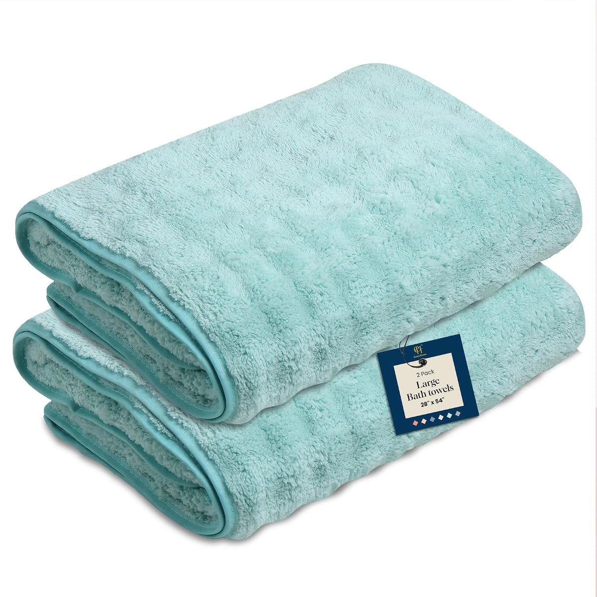 Enrich Homes Microfiber Bath Towels 900 Gsm | Large Size Super Soft Towel For Women & Men (Light Green)- 2 Pcs