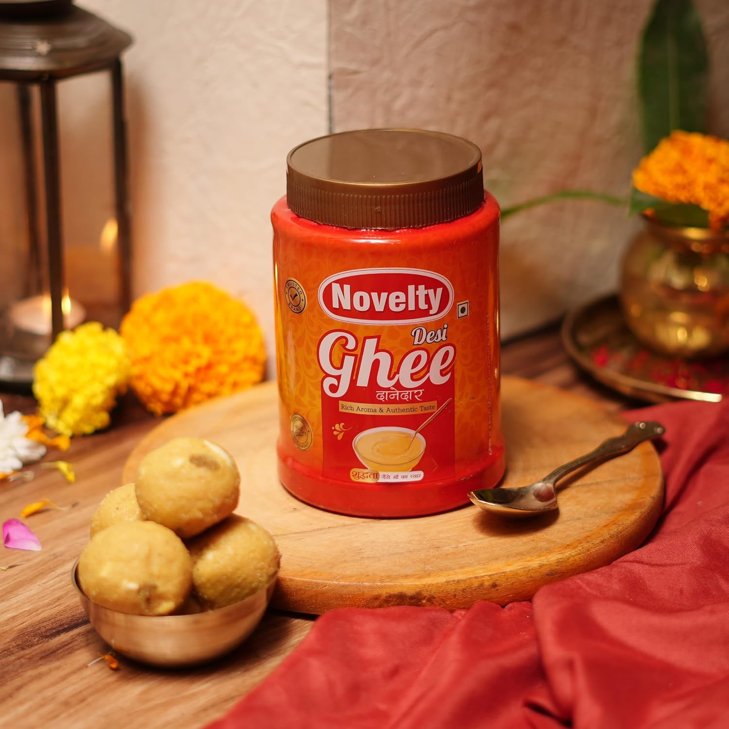 Natural Premium Desi Ghee Danedar By Novelty | Great Source Of Protein Fiber Desi Ghee Good For Muscles | (1 Litr) 33.8 Ounce | Jar Pack