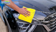 Softspun Microfiber Cloth Towel Set 400 Gsm | Extra Thick Microfiber Cleaning Cloths Perfect For Bike, Auto, Cars Both Interior & Exterior (Yellow & Grey)