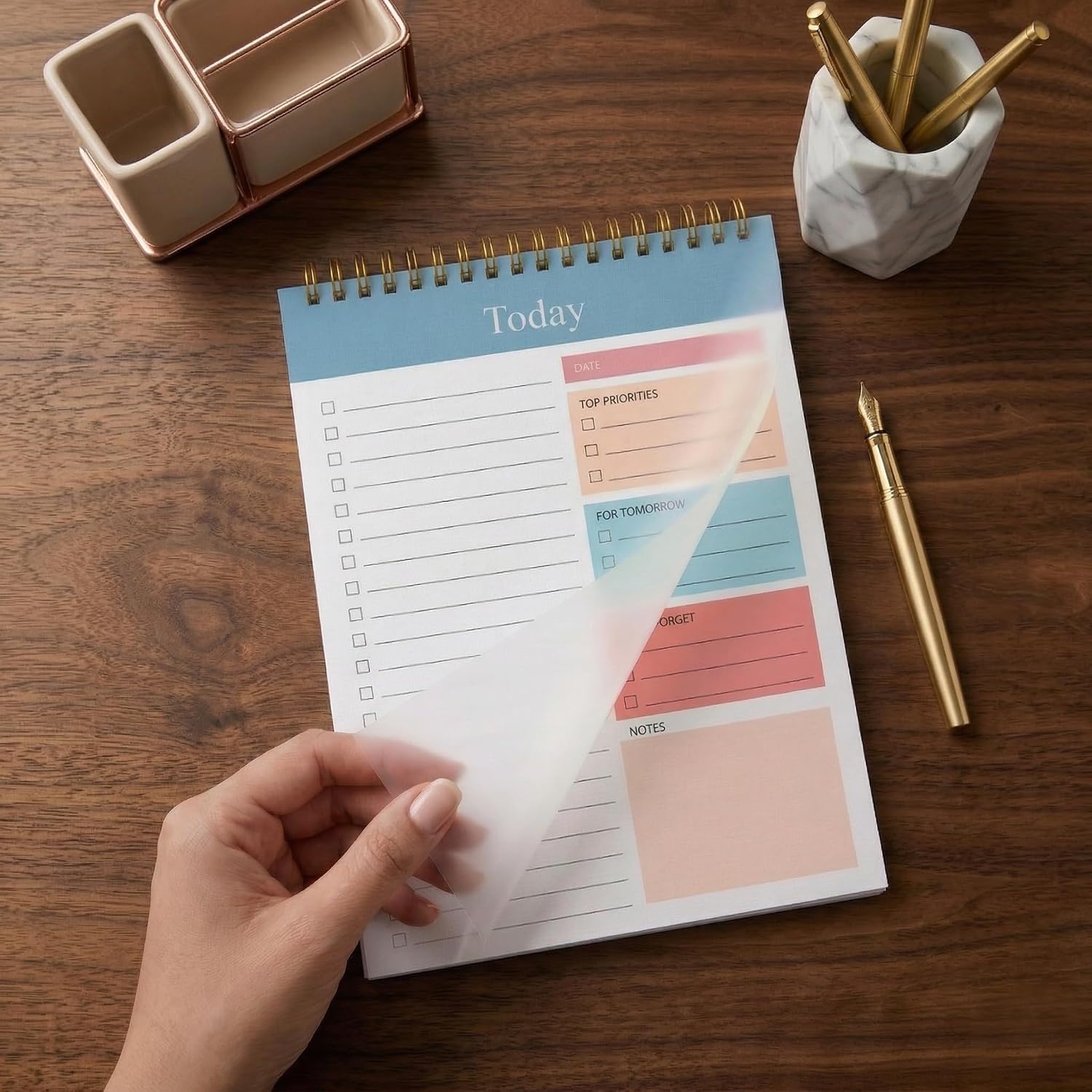 To Do List Notepad, Daily Planner Notepad Undated 54 Sheets/Tear Off, Planning Memo Pad, Pack Of 1