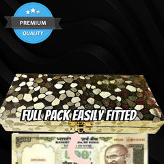 Designer Premium Mdf Wedding Box/Cash Box, Shagun Box, Decorative Box, Money Box, Gaddi Box 20 X 9 X 4cm, Colour - Golden, Style - Elegant