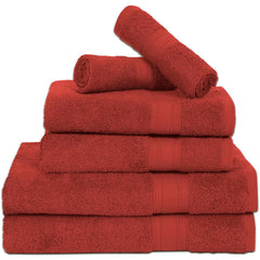 Ambra Linens 500 Gsm Highly Absorbent Towels Set 100% Cotton Soft & Plush All Seasons Use Large Everyday Use Durable Face, Bath & Hand Towels (6 Pieces Rust)