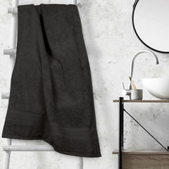 Trident Soft Comfort Air Rich 100% Cotton Bath Towels 500 Gsm | Large Size Bathroom Towels For Men/Women Bath Towel (Black)