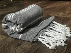 Rosslyn Bath/Beach Towel 700 Gsm | Ultra Soft, Absorbent & Quick Dry Bath Towel (Blue & Grey) - 2 Pcs