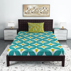 1 Single Bedsheet With 1 Pillow Cover - 57 X 87 Inches, Multicolor | Skin Friendly Fabric For Everyday Use - Soft, Breathable & Comfortable Sleeping