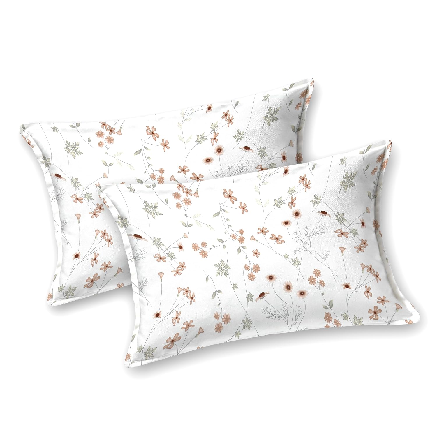 Floral Bedsheet For Super King Size Bedding With 2 Pillow Cover For Bedroom - 108 X 120 Inches, Crimson & White | Ideal For Hotel, House, Guest House