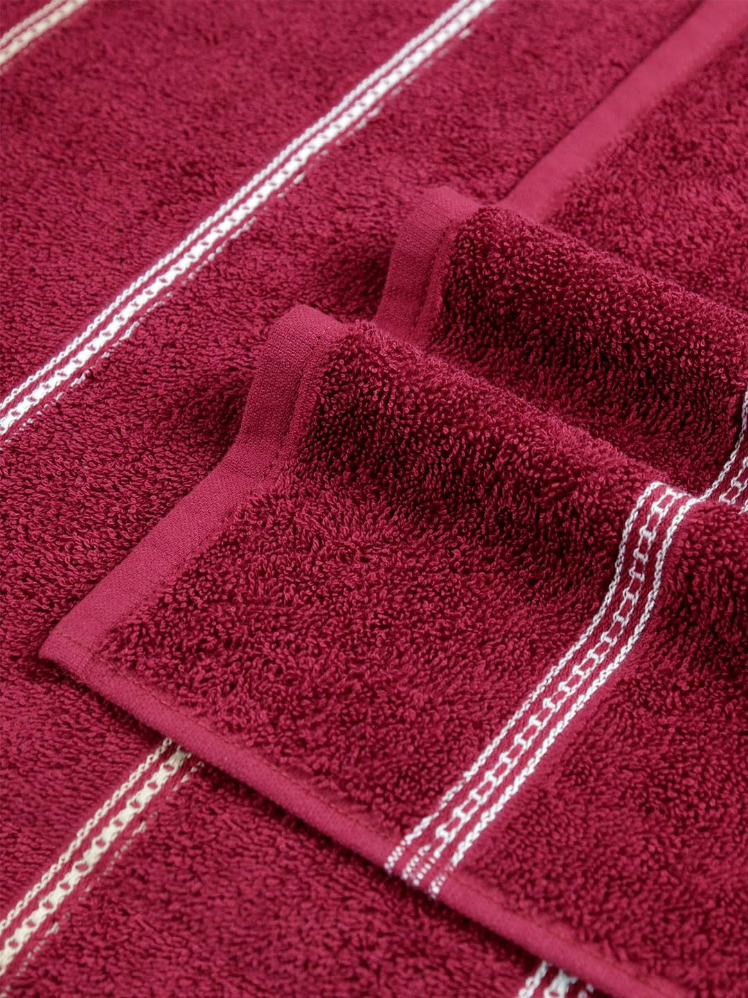 Mytrident Hand Towel Urban Comfort 400 Gsm | 100% Cotton Bath Towel (Rosie Wine)- Pack Of 2