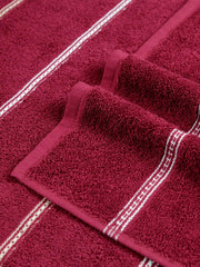 Mytrident Hand Towel Urban Comfort 400 Gsm | 100% Cotton Bath Towel (Rosie Wine)- Pack Of 2