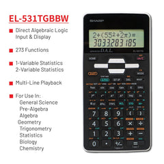 Sharp Scientific Calculator Power Source & Solar Powered, Battery Powered